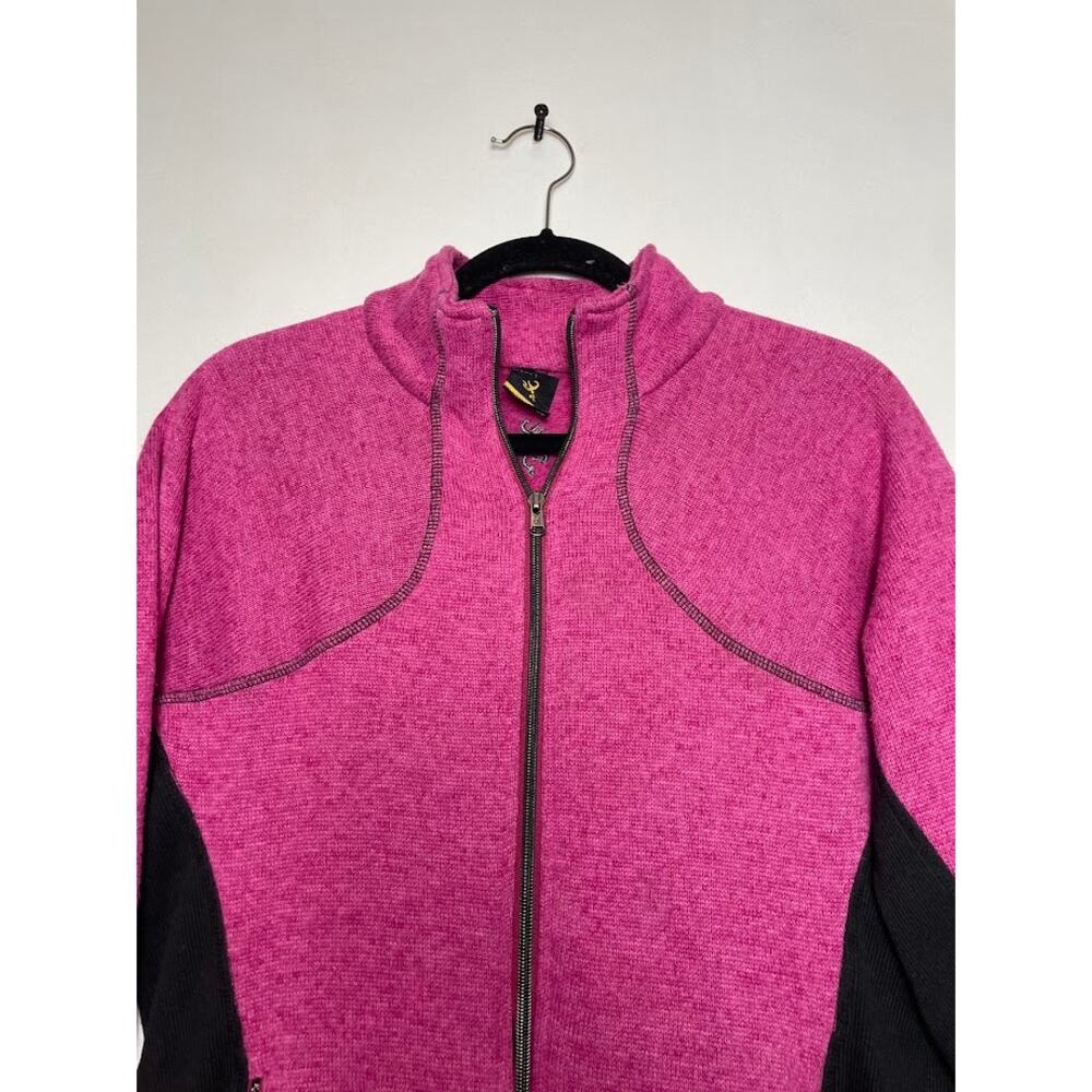 Browning Fleece Womens Medium Pink Full Zip Long Sleeve Jacket Light Weight Coat - Picture 2 of 14
